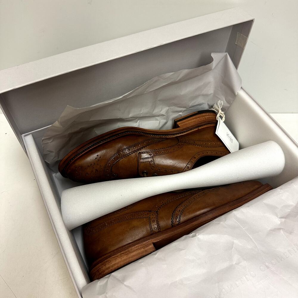 FULLY RESOLED Brunello Cucinelli Wingtip Derby Brown Made in Italy EU 42 US 9 D